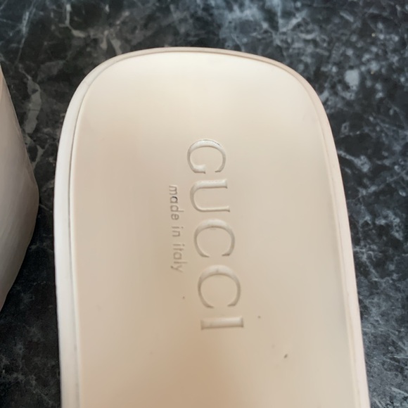 Gucci Rubber Monogram Slide Mule Sandals Sz 8 - Picture 12 of 15